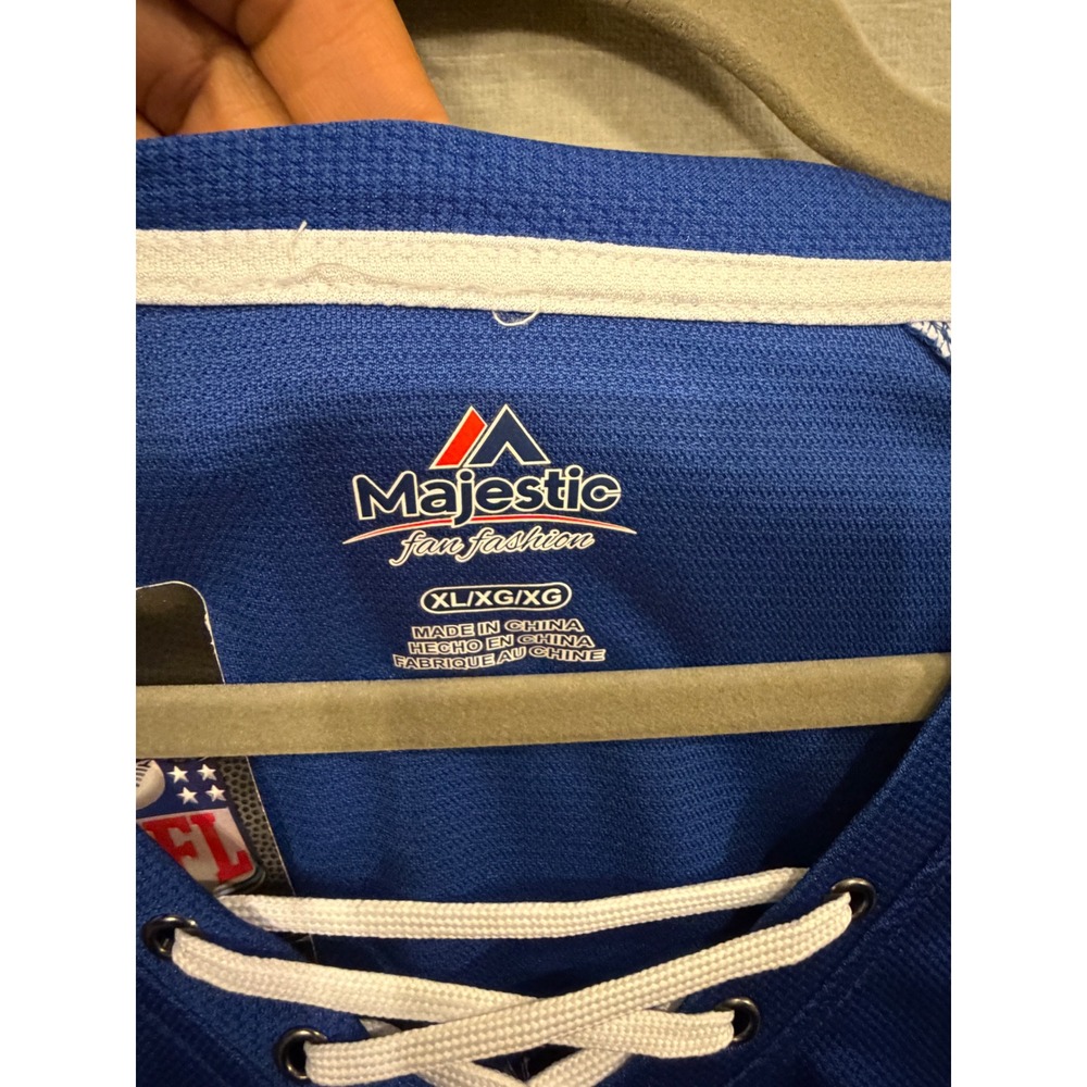 XL 172 Majestic New York Giants Womens NWT Sequin NY Lace Up NFL Football Jersey - Picture 4 of 7